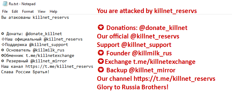 Killnet Ransomware Used to Leave Pro-Russian Chants on Systems After Cyberattack 41 killnet2