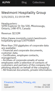 ALPHV/BlackCat Ransomware Gang Attacks Westmont Hospitality Group 39 ALPHV/BlackCat Ransomware Attacks
