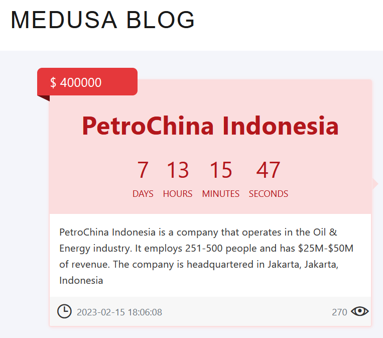Medusa Claims PetroChina Ransomware Attack 41 PetroChina Ransomware Attack