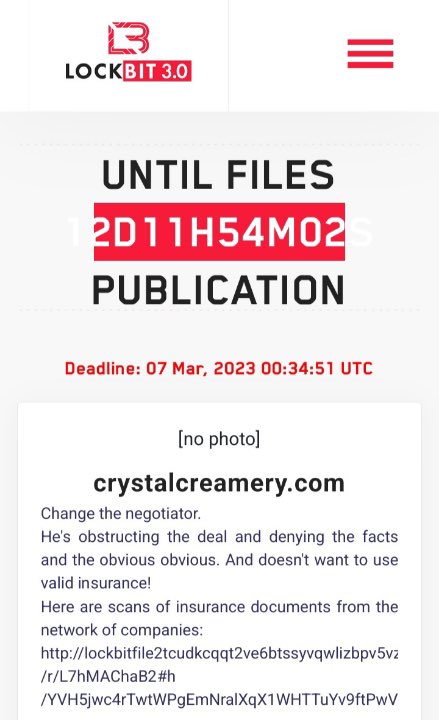 crystal creamery, LockBit ransomware group