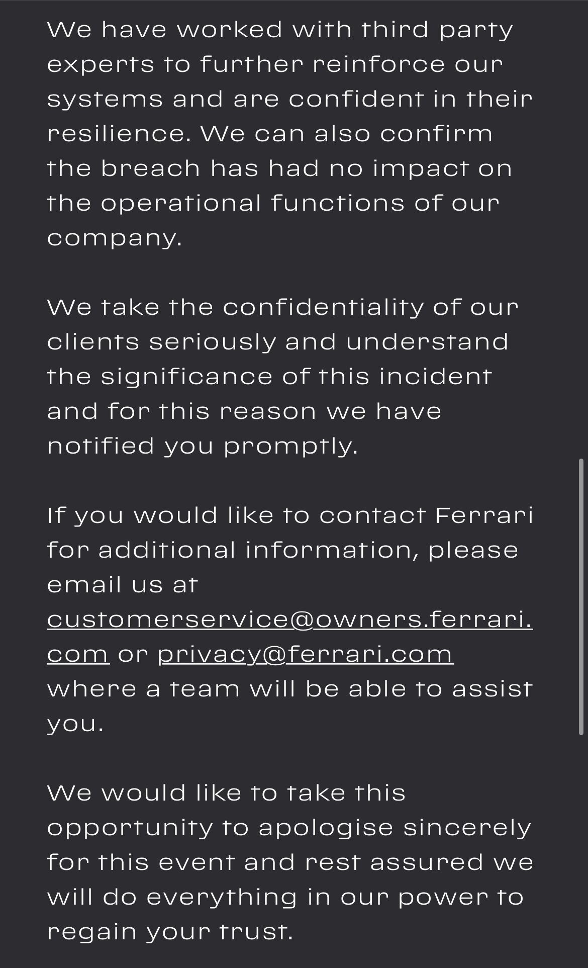 Ferrari Data Breach: Elite Customer Information are Now Out in the Wild 43 Ferrari Data Breach
