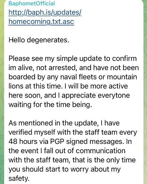 New Cybercrime May Erupt with Baphomet Returning to Telegram 42 Baphomet Returning to Telegram