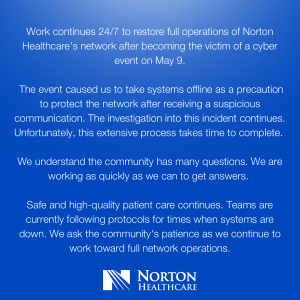 Norton Healthcare Cyber Attack: ALPHV/BlackCat Posts Ransom Note 43 Norton healthcare cyber attack
