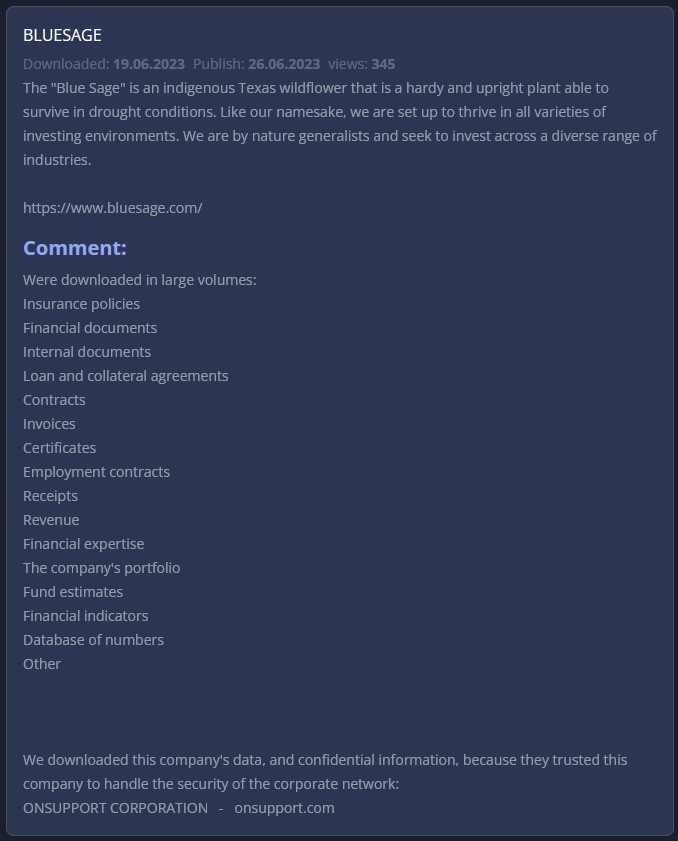 Blue Sage Capital Alleged Target in 8Base Cyber Attack 39 blue sage cyber attack