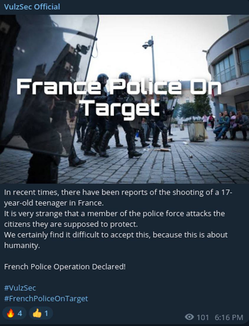 Cyber Attack on French National Police: VulzSec Hacking Group Claims to Leak Sensitive Data 40 Cyber Attack on French National Police