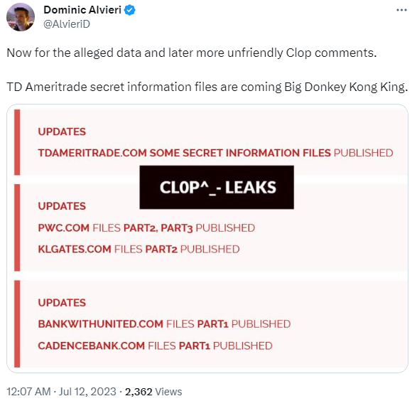 Ameritrade Data Breach Threat: Cl0p Ransomware Group Criticizes Faulty Ransom Negotiation 40 ransom negotiation