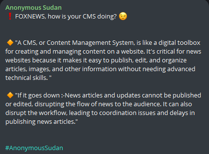 Anonymous Sudan Strikes Daily Mail, AP, Washington Post, BBC, CNN, Fox News Over Gaza Reporting 41 Anonymous Sudan Media Cyberattack
