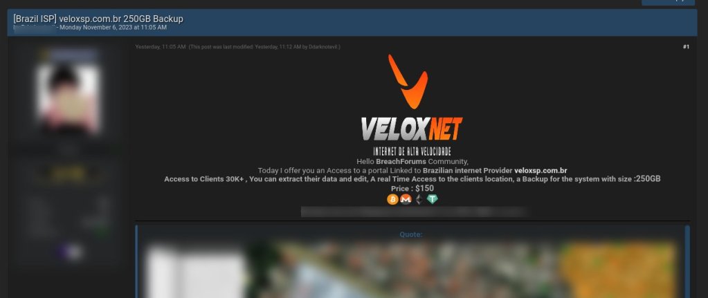 Veloxnet Data Breach Exposes 30,000 Clients: A Wake-Up Call for Brazilian Cybersecurity 39 Veloxnet data breach