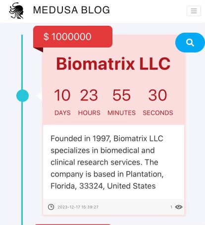 Medusa Ransomware Allegedly Strikes America's Fastest-Growing Pharmacy Chain BioMatrix 39 Biomatrix LLC Data Breach