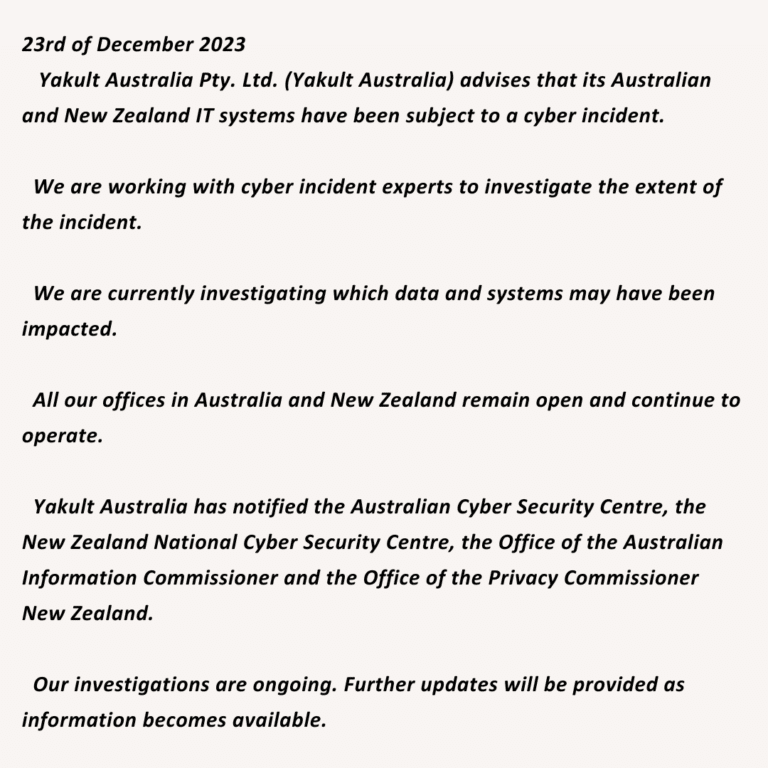 yakult data breach