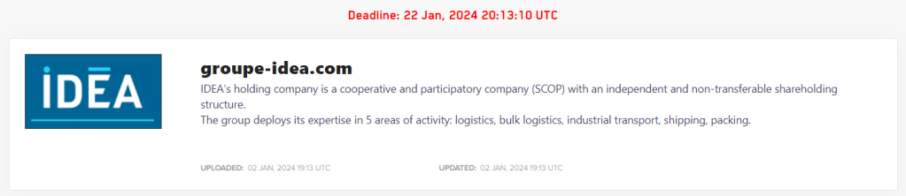 LockBit Ransomware Strikes Again: Groupe IDEA Added to Victim List 39 Groupe IDEA data breach