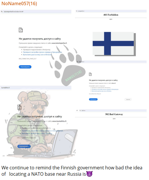 NoName Cyberattacks Escalate, Targeting Diverse Sectors in Finland 39 cyberattack on Finland