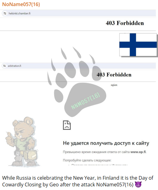 Alleged DDoS Rampage: NoName Targets Multiple Finnish Organizations 43 noname cyberattacks on finland