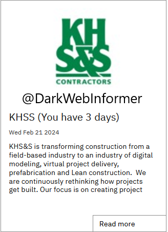 ALPHV/BlackCat Ransomware Group Claims KHS&S Contractors Cyberattack 39 KHS&S Cyberattack