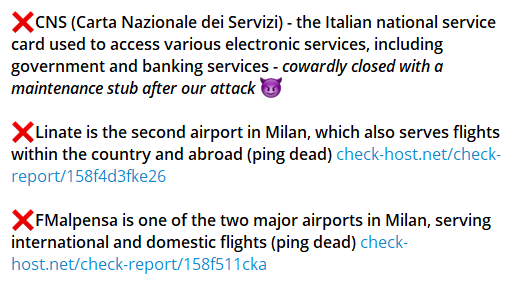 NoName Cyberattack Targets Italian Giants: CNS, Linate & Malpensa Airports Affected 40 NoName Attack
