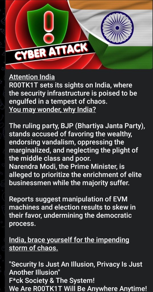 Infamous Hacker Group Targets India's 2024 Elections, Warns BJP Govt of Cyberattack 39 BJP cyberattack