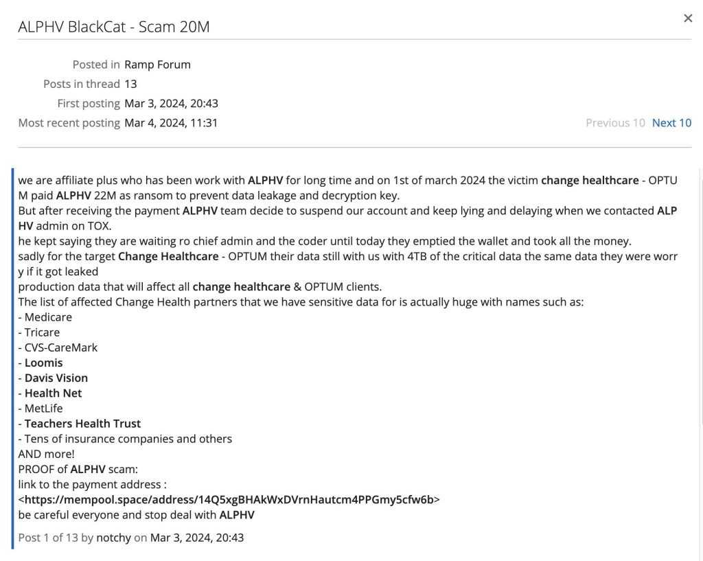 Authorities Strike: ALPHV/BlackCat's New Leak Site Allegedly Confiscated by Law Enforcement 40 BlackCat Scam