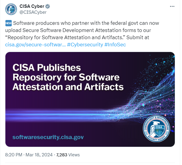 CISA Launches Repository for Software Attestation and Artifacts to Strengthen Federal Cybersecurity Efforts 39 CISA Repository