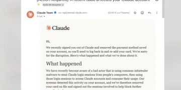 A session cookie depicted as a key being stolen from a browser window while a two-factor authentication prompt sits bypassed, illustrating Claude session hijacking by infostealer malware.