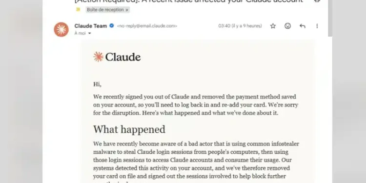 Anthropic Warns Commodity Infostealers Are Hijacking Claude Sessions to Drain Paid Usage 37 A session cookie depicted as a key being stolen from a browser window while a two-factor authentication prompt sits bypassed, illustrating Claude session hijacking by infostealer malware.