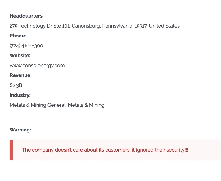 Consol Energy Targeted in Cyberattack: Russian Cyber Army Claims Responsibility 42 Consol Energy Cyberattack