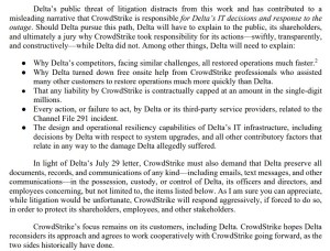 The Dumbest Thing in Security This Week: CrowdStrike, Delta and Information Asymmetry 39 CrowdStrike Delta legal response