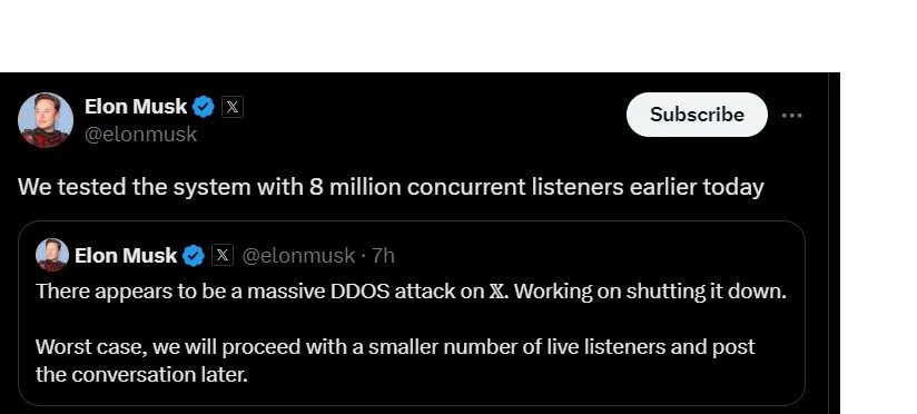 Musk-Trump Interview DDos