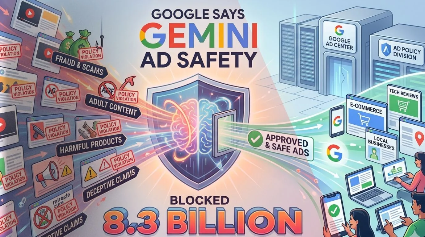 Google Says Gemini Ad Safety Blocked 8.3 Billion Policy-Violating Ads in 2025 1 Gemini Ad Safety