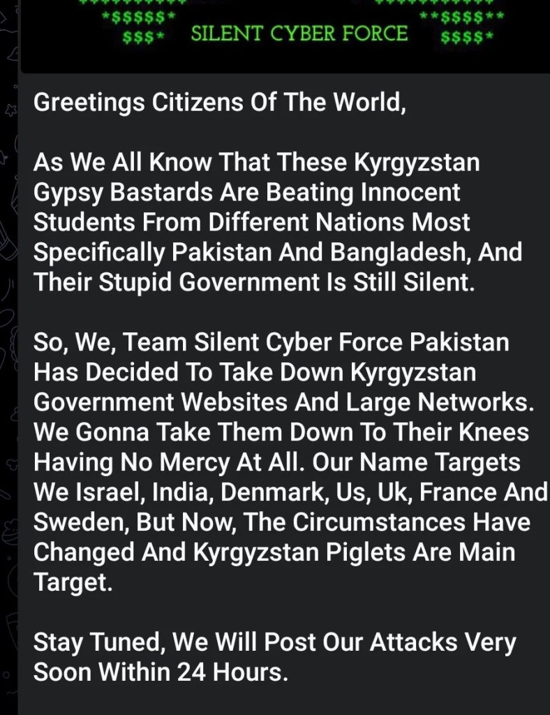 Kyrgyzstan Unrest Escalates: Hackers Target Nation Amidst Mob Violence 45 Cyberattack on Kyrgyzstan