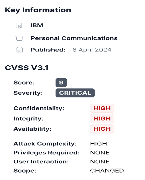 Bug in IBM’s Enterprise Terminal Could Allow Attackers Fully Privileged Access 41 PCCOM CVE-2024-25029 vulnerability