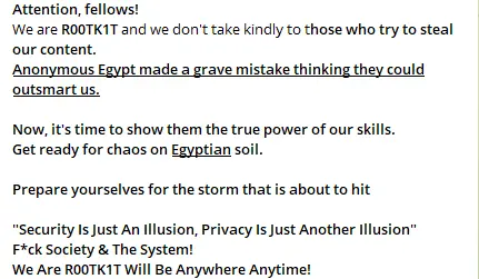 R00TK1T Group Intensifies Cyberattacks on Egyptian Firms After Clash with Anonymous Egypt 41 R00TK1T's Cyberattacks on Egypt