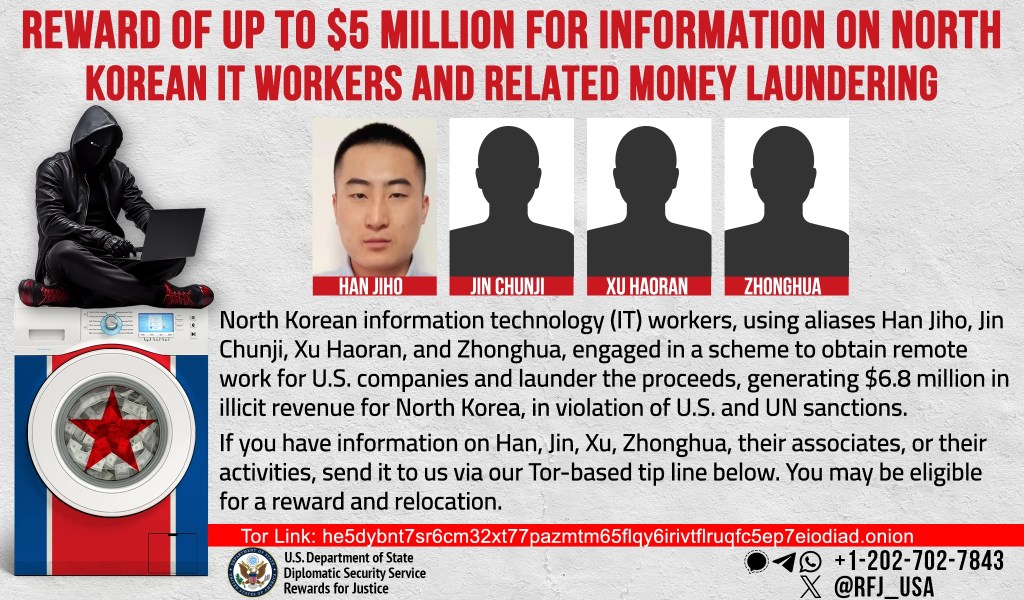 US Charged North Korean Job Fraud Nexus Amassing Funds for Nuclear Program 41 Job fraud, IT Workers, Rewards for Justice