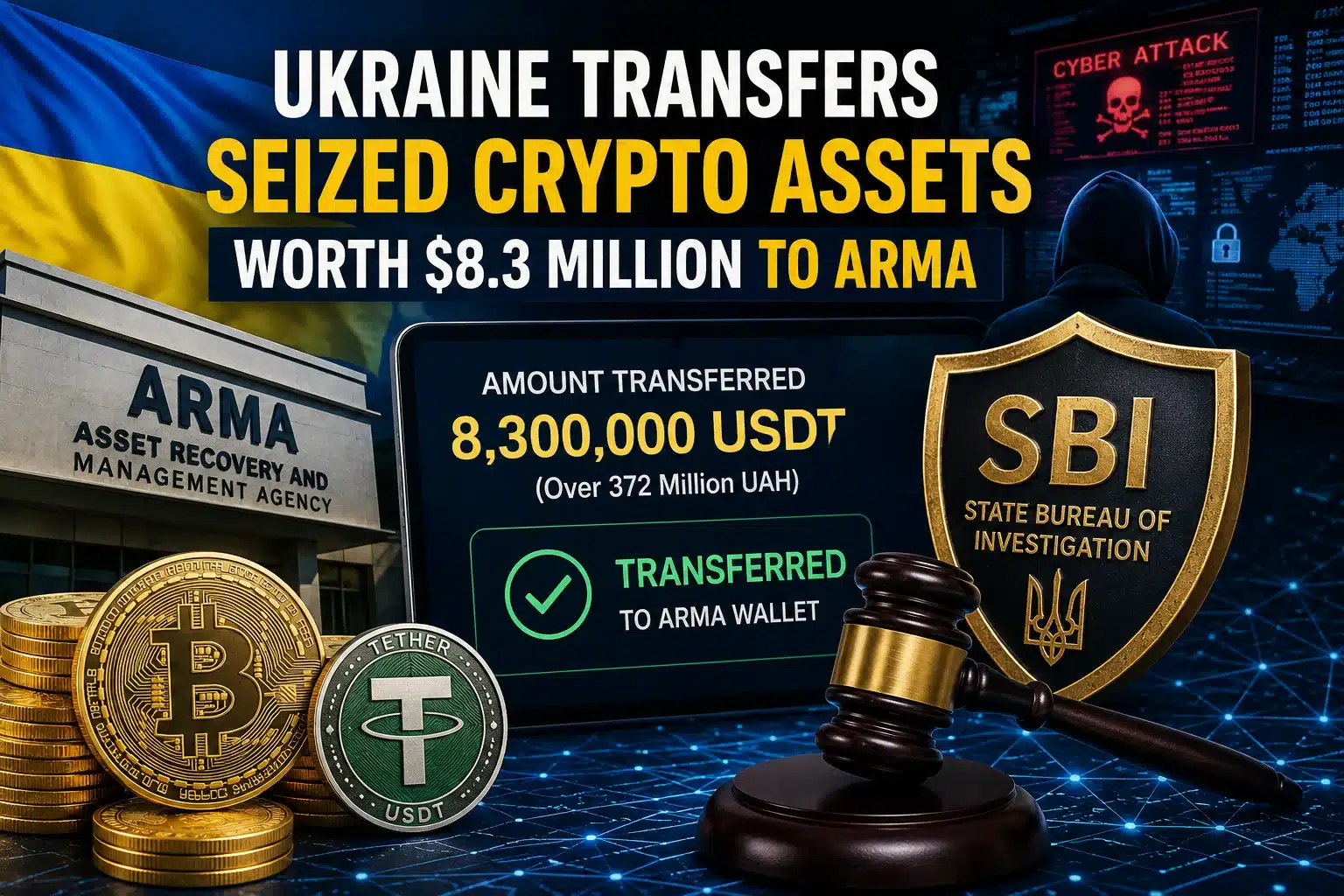 Ukraine Makes History With First $8.3M Seized Crypto Transfer to ARMA 2 Seized Crypto Assets