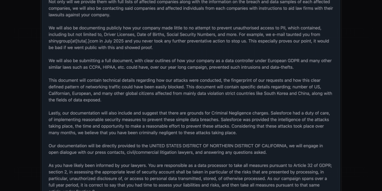 Scattered LAPSUS$ Hunters Launches Data Leak Site to Extort Salesforce Victims 37 Scattered LAPSUS$ Hunters Salesforce claims