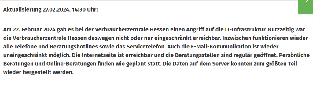 ALPHV Ransomware Claims Dual Victims, One Confirmed 40 cyberattack on Verbraucherzentrale